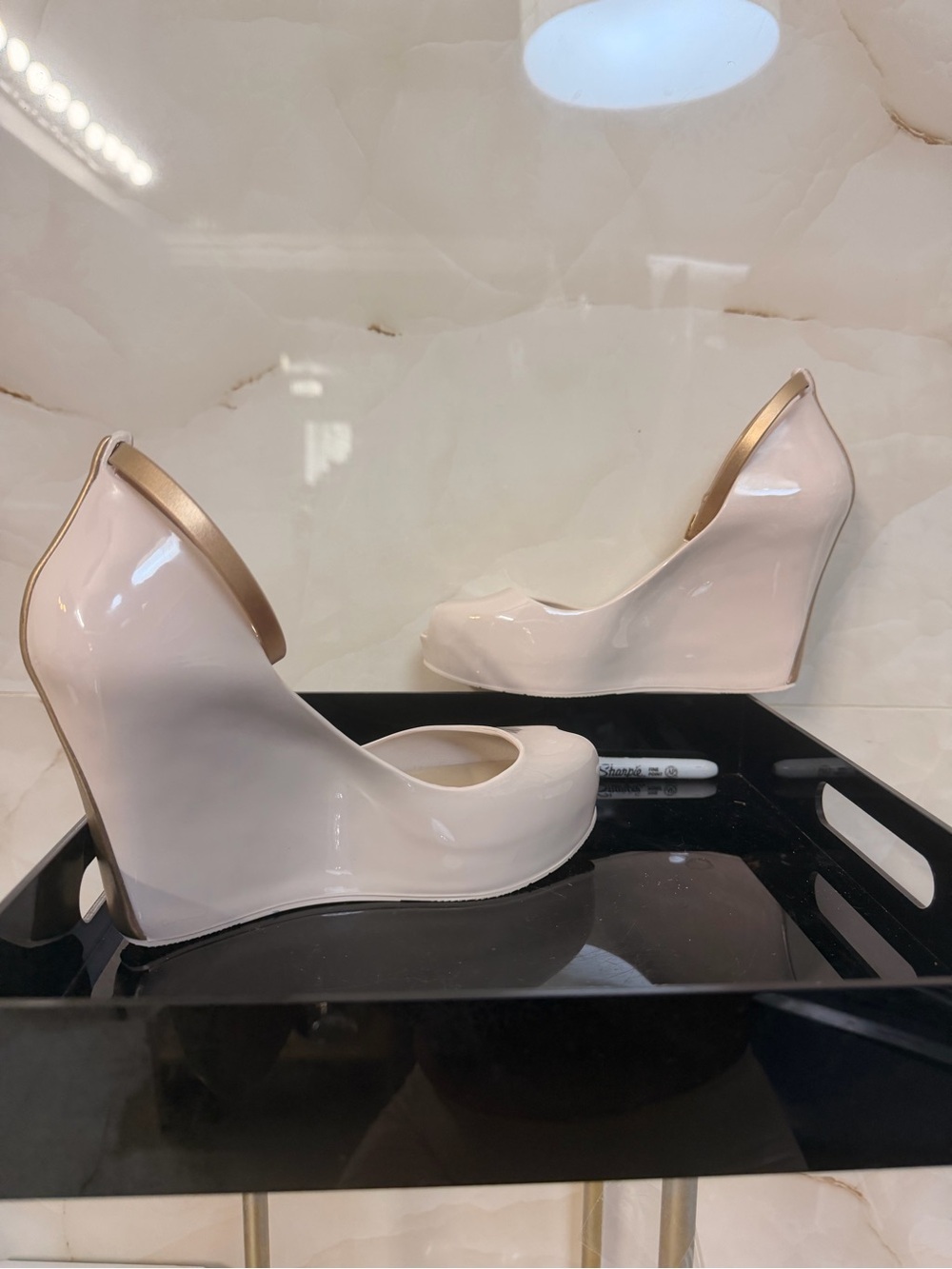 Melissa Patchuli Peep Toe Wedge Platform Mary Jane's 9